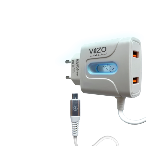 Vizo V14 Fast Charger 2.8a With Copper Connector | Android Mobile Phone Charging Adapter With Usb Data Cable