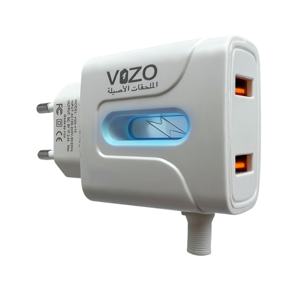 Vizo V14 Fast Charger 2.8a With Copper Connector | Android Mobile Phone Charging Adapter With Usb Data Cable